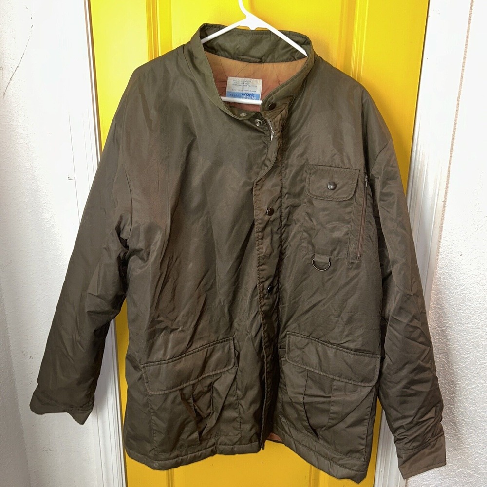 vintage SEARS WORK LEISURE hunting/fishing/photography/birding quilted . LARGE L
